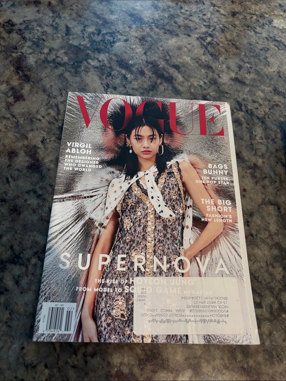 Vogue Magazine - Red Masthead with Metallic & Neutral Styling